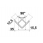 KAP Colt plinta 3610 H120mm 90° foliat int-ext